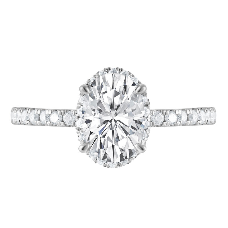 Oval Lab Grown Diamond 1 7/10ctw. Halo Engagement Ring in 14k White Gold image number null